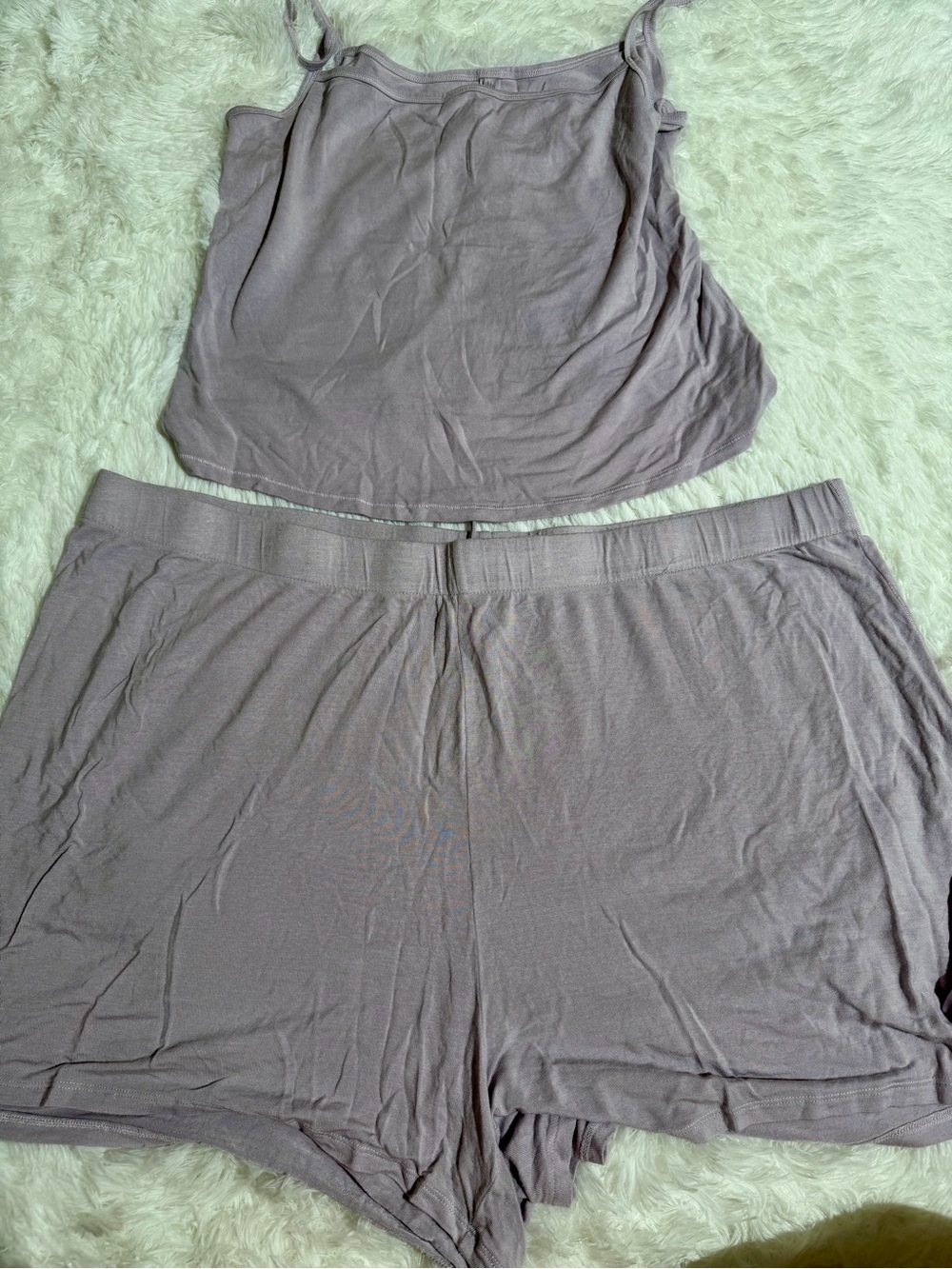 SKIMS 3X / 4X Matching Lounge Set Shorts Tank Top Purple Lavender Soft Comfortab